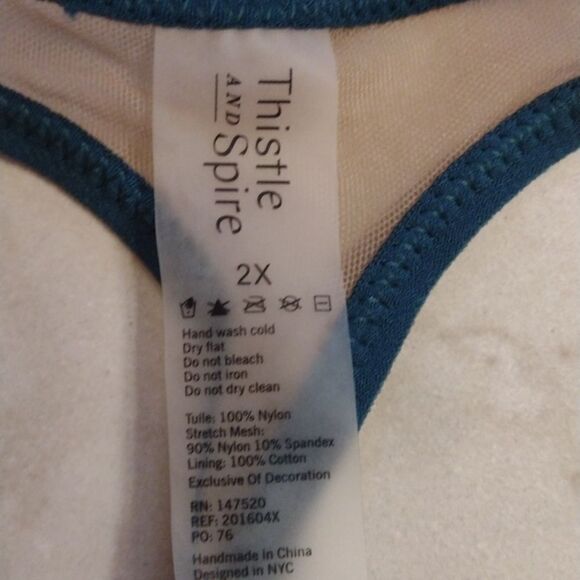 NWT Thistle and Spire Brooklyn Haze Thong Emerald Green Butterscotch size 2X - Picture 5 of 12
